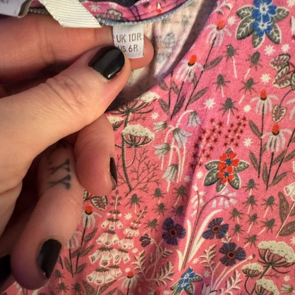 Boden Crew Neck Jersey Dress in Strawberry, Wildflower Bloom - Picture 6 of 6